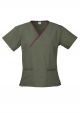 Ladies Contrast Crossover Scrubs Top